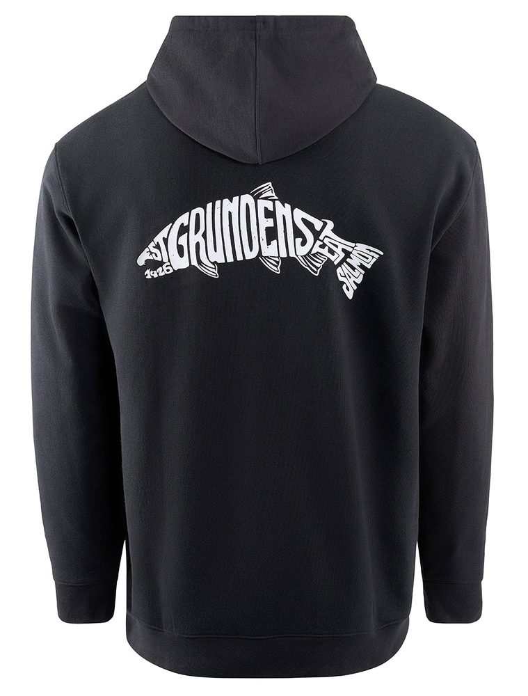 Grundéns Rybářská Mikina Eat Your Words DWR HD Hoodie Black Salmon Graphic - XXXL