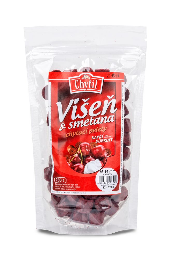 E-shop Chytil Chytací pelety s dírou 250g - Višeň Smetana 20mm,Chytil Chytací pelety s dírou 250g - Višeň Smetana 20mm
