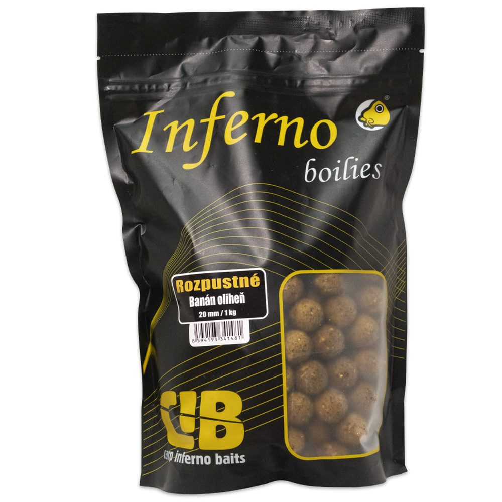 Carp Inferno Rozpustné Boilies Nutra Line Banán/Oliheň - 20mm 1kg