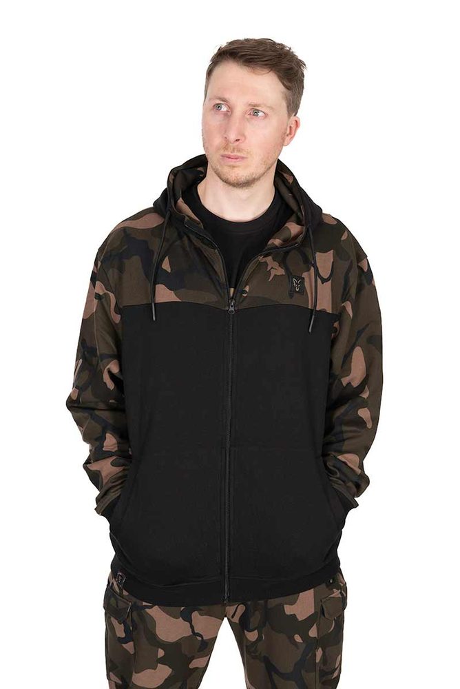 E-shop Fox Rybářská Mikina LW BLack / Camo Split Zip Hoody,Fox Rybářská Mikina LW BLack / Camo Split Zip Hoody