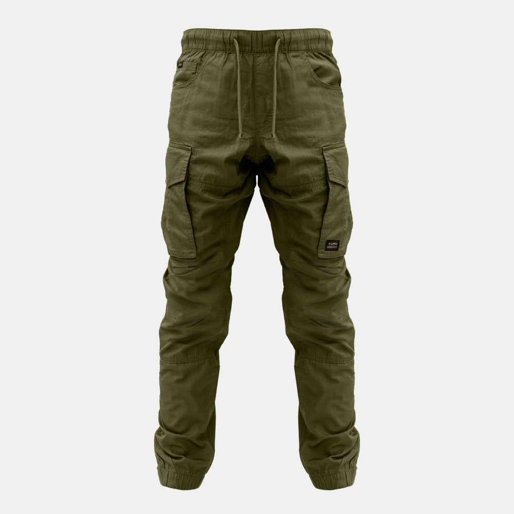 KUMU Lehké kalhoty Utility Cargos Khaki - L