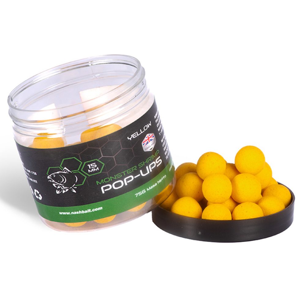 E-shop Nash Plovoucí Boilie Monster Shrimp Pop Ups 75g - 12mm Yellow,Nash Plovoucí Boilie Monster Shrimp Pop Ups 75g - 12mm Yellow