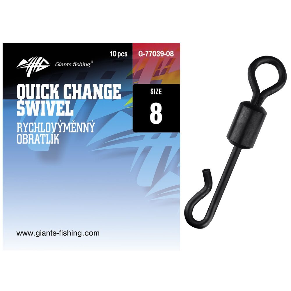 E-shop Giants Fishing Rychlovýměnný obratlík Quick Change Swivel 10ks - vel.08,Giants Fishing Rychlovýměnný obratlík Quick Change Swivel 10ks - vel.08