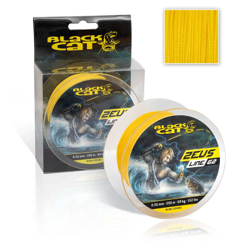 E-shop Black Cat Šňůra Zeus Line G2 žlutá 400m - 0,38mm 37kg,Black Cat Šňůra Zeus Line G2 žlutá 400m - 0,38mm 37kg