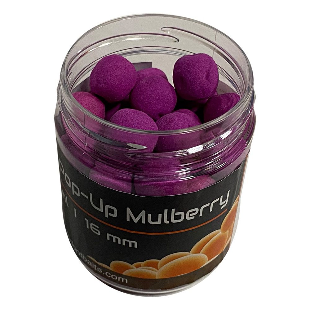 Fotografie Mastodont Baits Fluo Pop-Up Boilies 16mm 200ml - Mulberry