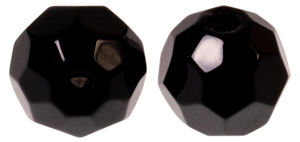 Zeck Skleněné korálky Faceted Glass Beads Black,Zeck Skleněné korálky Faceted Glass Beads Black