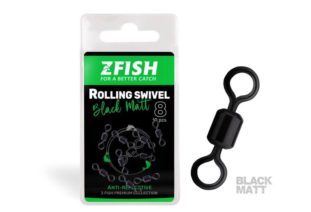 E-shop Zfish Obratlík Rolling Swivel Black Matt vel.8/28kg,Zfish Obratlík Rolling Swivel Black Matt vel.8/28kg