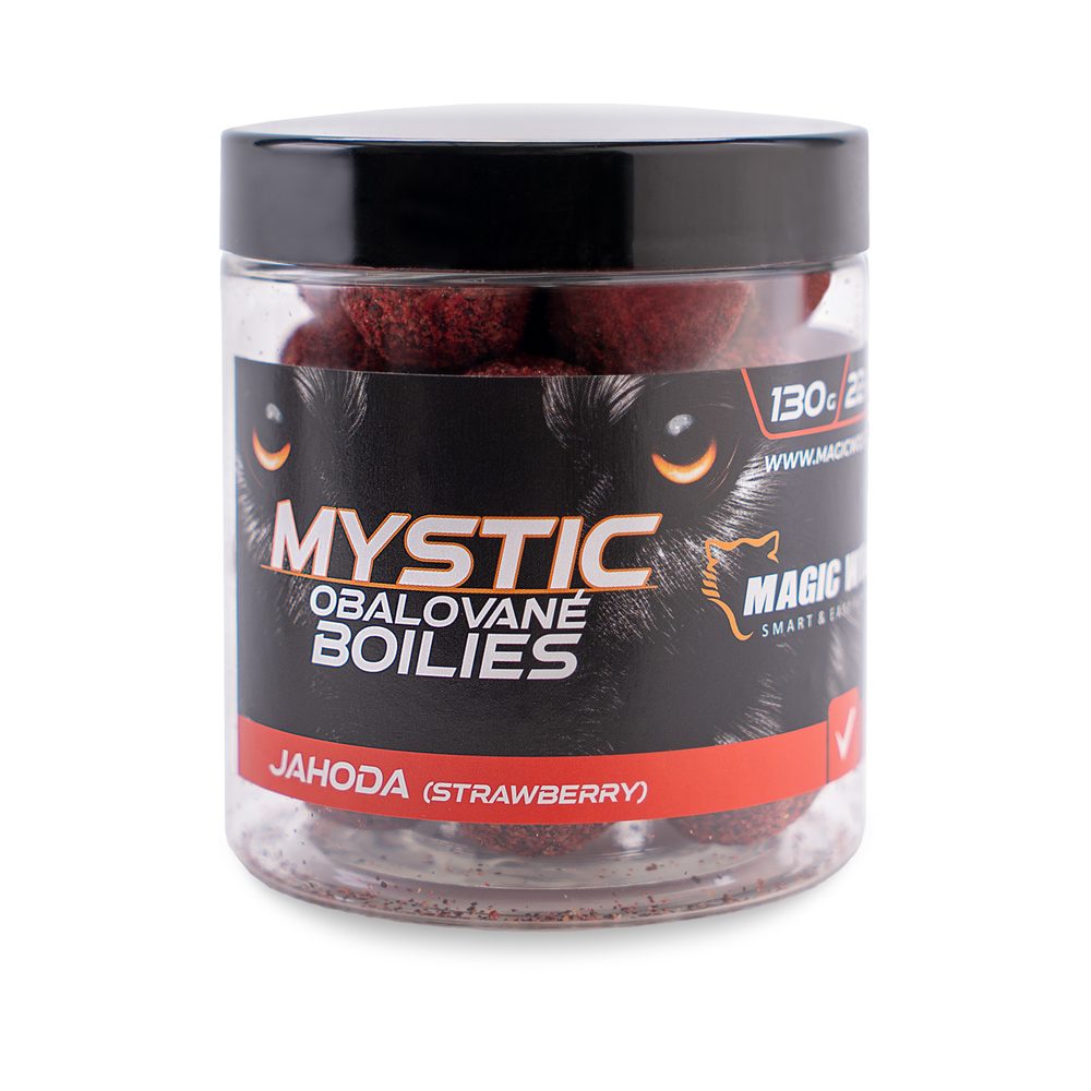 Magic Wolf Boilies obalované Mystic 130g - Jahoda 26mm,Magic Wolf Boilies obalované Mystic 130g - Jahoda 26mm