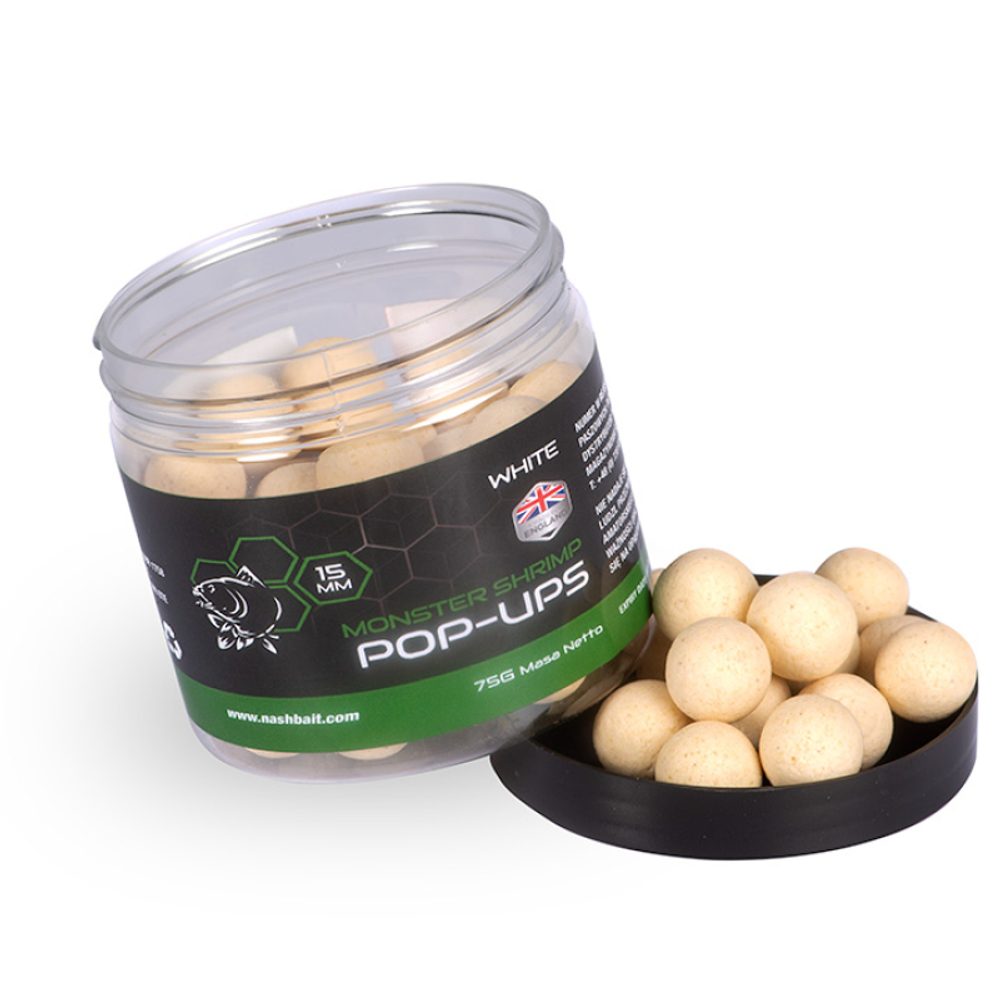 Nash Plovoucí Boilie Monster Shrimp Pop Ups - 12mm White