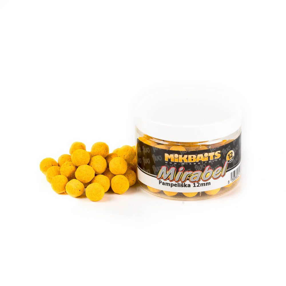 E-shop Mikbaits Boilie Mirabel Fluo 12mm 150ml - Ananas N-BA