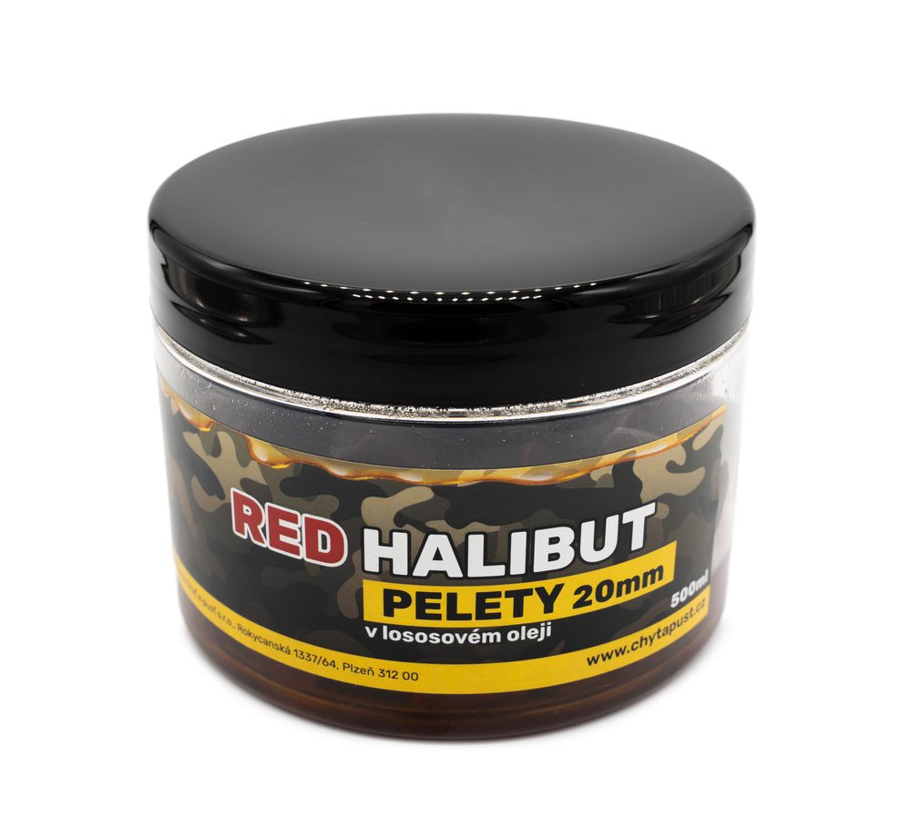 Chyť a pusť Pelety Red Halibut v lososovém oleji 500ml - 20mm