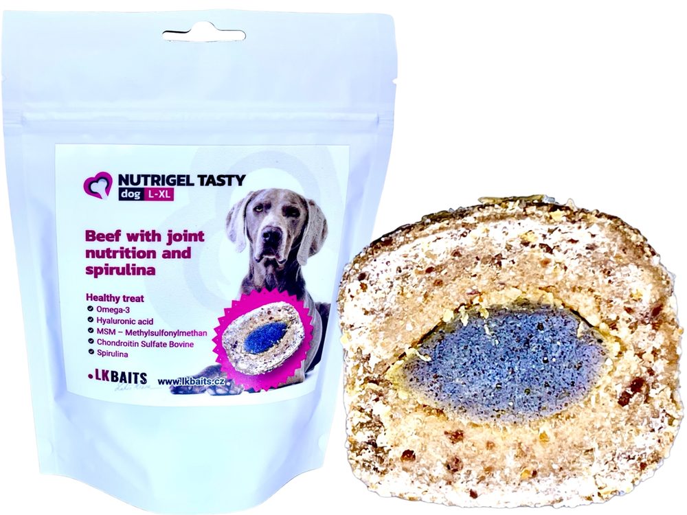 LK Baits Pet Pamlsek Nutrigel Dog Hovězí s kloubní výživou a spirulinou - L-XL 200g,LK Baits Pet Pamlsek Nutrigel Dog Hovězí s kloubní výživou a spiru
