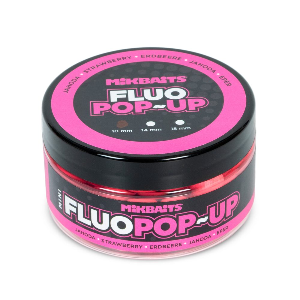 E-shop Mikbaits Mini Plovoucí fluo boilie 10mm 100ml - Jahoda,Mikbaits Mini Plovoucí fluo boilie 10mm 100ml - Jahoda
