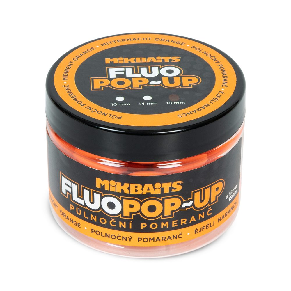 E-shop Mikbaits Plovoucí fluo boilie 18mm 150ml - Půlnoční Pomeranč,Mikbaits Plovoucí fluo boilie 18mm 150ml - Půlnoční Pomeranč