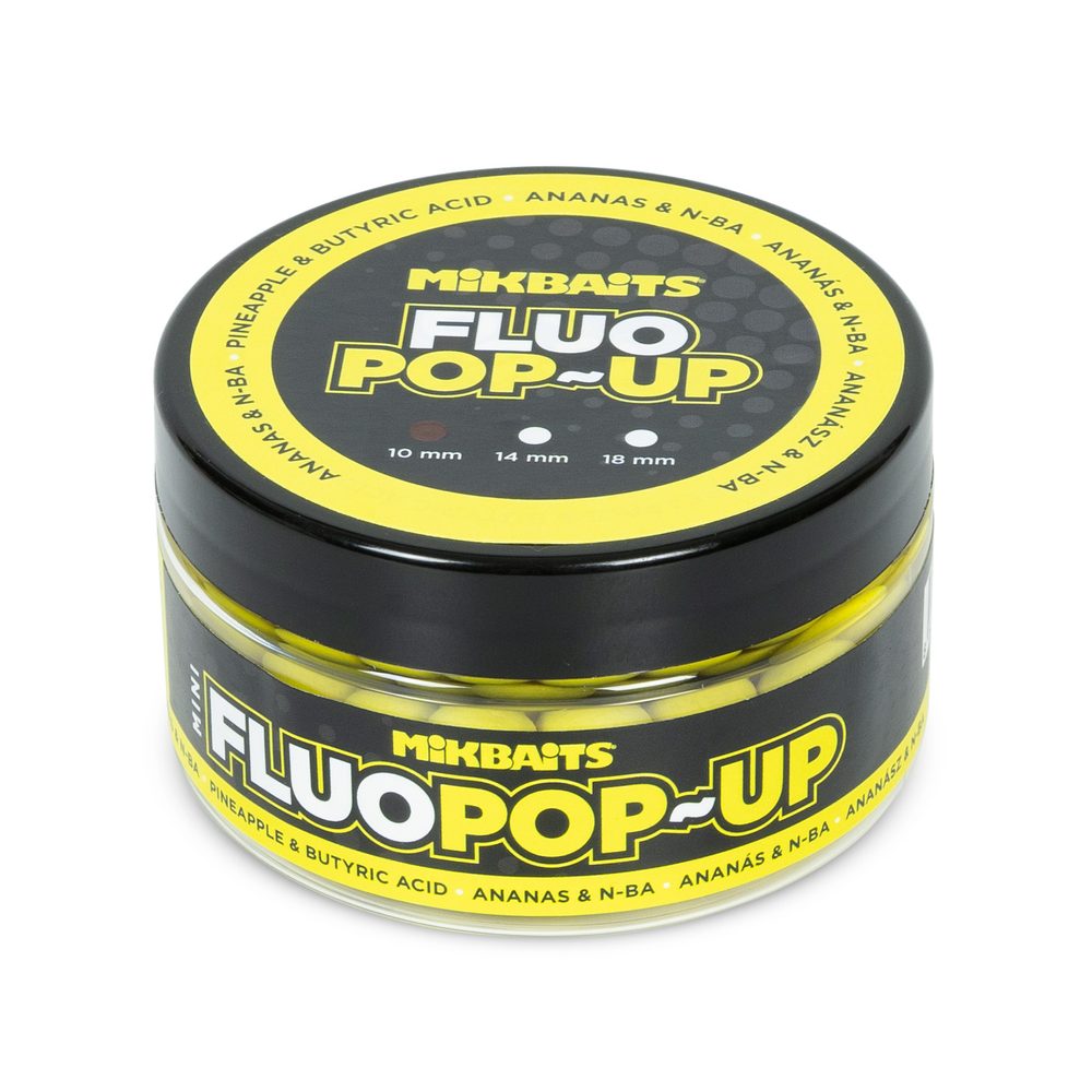 E-shop Mikbaits Mini Plovoucí fluo boilie 10mm 100ml - Ananas,Mikbaits Mini Plovoucí fluo boilie 10mm 100ml - Ananas