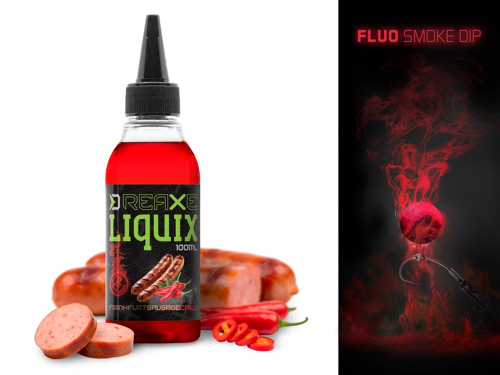 Delphin Fluo dip D Snax LiquiX 100ml - Frankfurtská klobása - Chilli,Delphin Fluo dip D Snax LiquiX 100ml - Frankfurtská klobása - Chilli