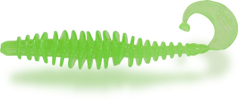 Fotografie Magic Trout Gumová nástraha T-Worm Twister 1,5g 5,5cm Sýr 6ks - Neon zelená