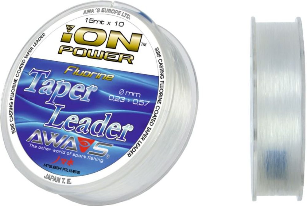 E-shop Awa-S Vlasec ujímaný Ion Power Fluorine Taper Leaders 10x15m - 0,26mm - 0,57mm,Awa-S Vlasec ujímaný Ion Power Fluorine Taper Leaders 10x15m - 0,26mm -