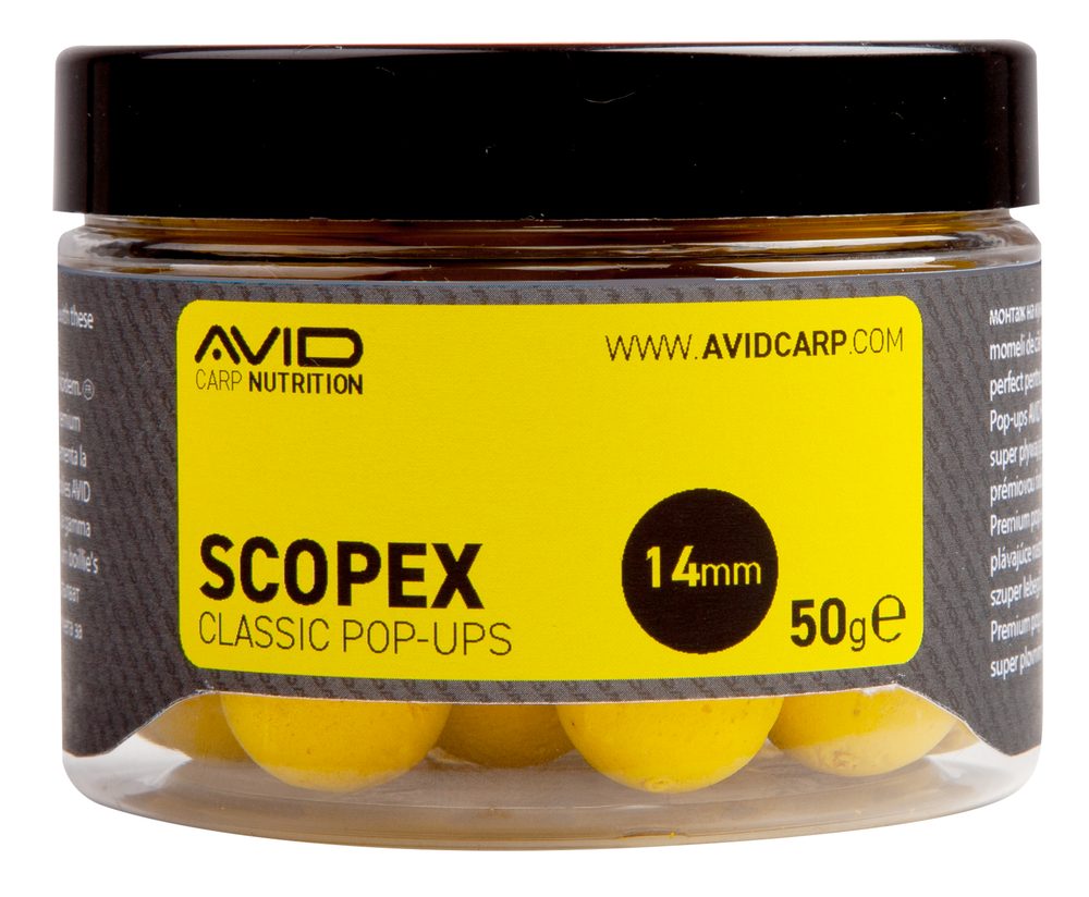 E-shop Avid Plovoucí boilie Classic Pop-Ups Scopex 14mm 50g,Avid Plovoucí boilie Classic Pop-Ups Scopex 14mm 50g