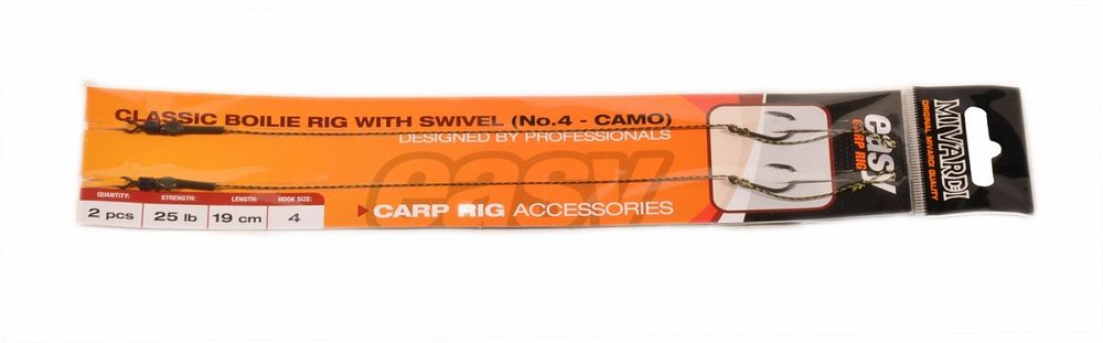 E-shop Mivardi Hotové návazce Classic boilie rig Easy s obratlíkem - vel. 4 camo,Mivardi Hotové návazce Classic boilie rig Easy s obratlíkem - vel. 4 camo
