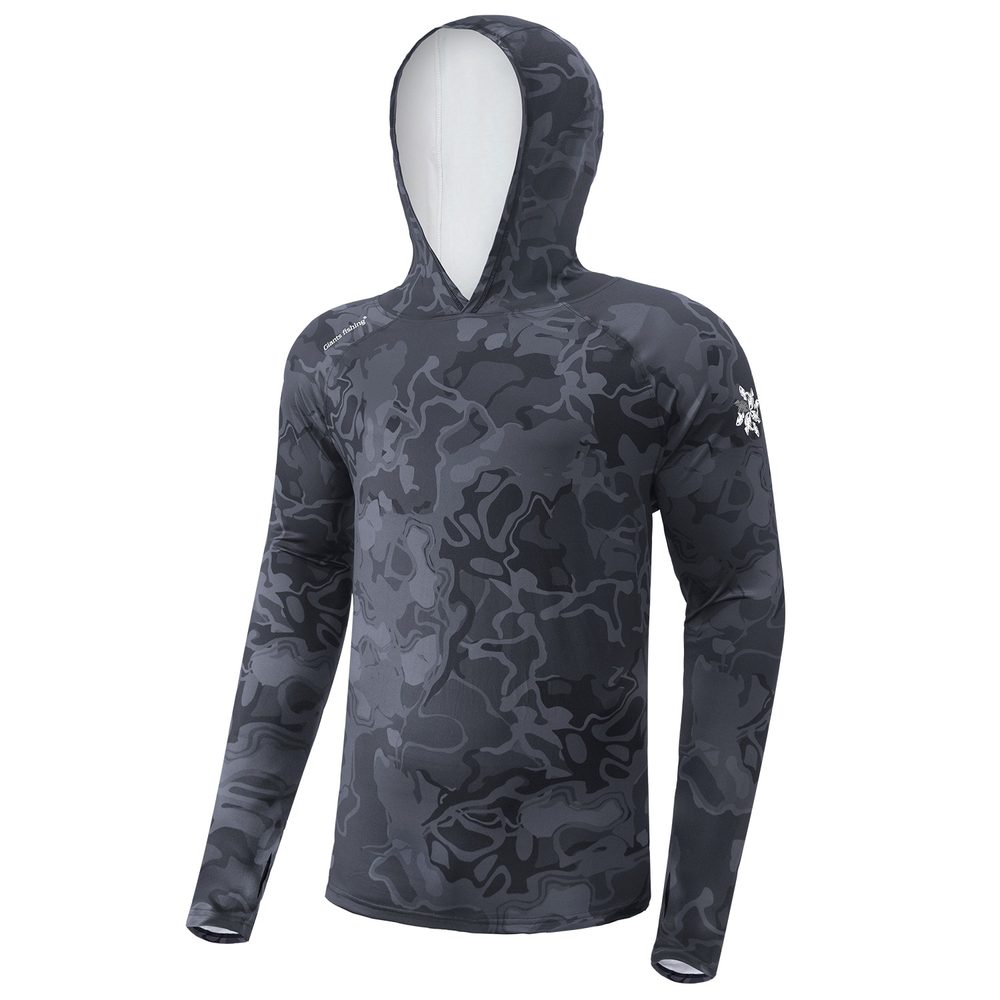 E-shop Giants fishing Funkční tričko s dlouhým rukávem UV50+ Hoodie Camo Grey - XXL,Giants fishing Funkční tričko s dlouhým rukávem UV50+ Hoodie Camo Grey -
