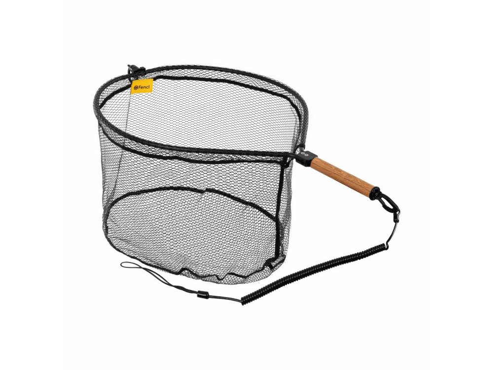 E-shop Fencl Muškařský podběrák King XL Natur s pogumovanou sítí a magnetem,Fencl Muškařský podběrák King XL Natur s pogumovanou sítí a magnetem