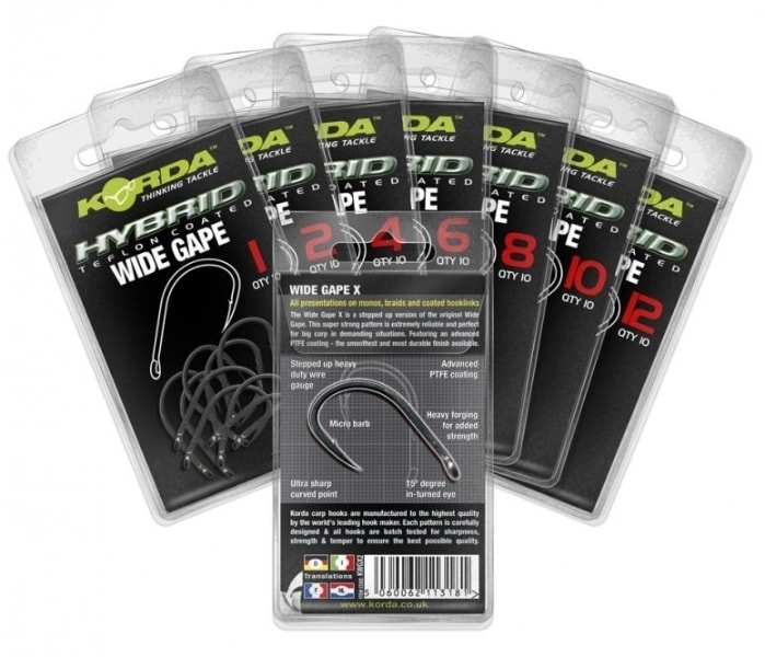 Korda Háčky Wide Gape Barbless (bez protihrotu) 10ks - vel. 4