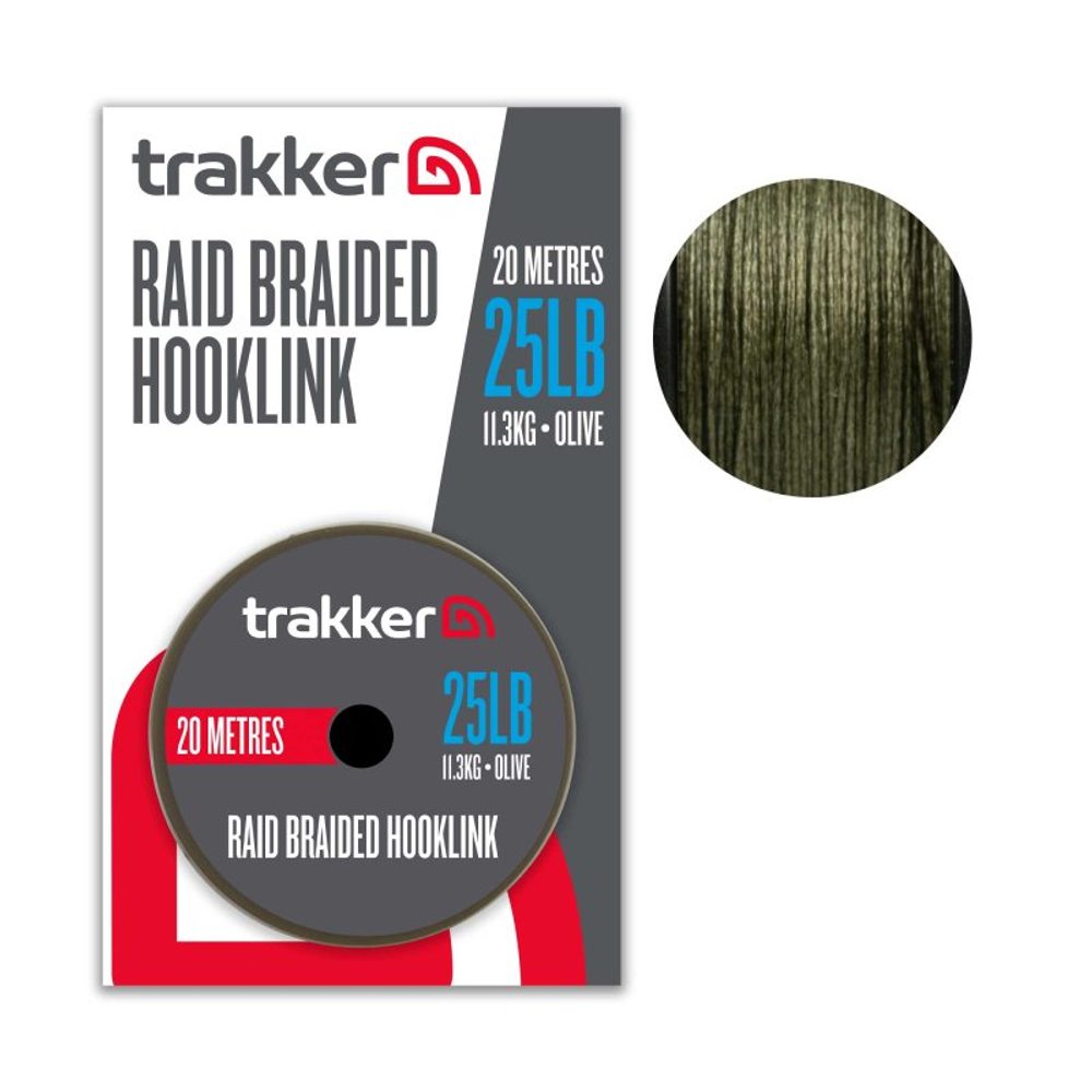 Trakker Návazcová šňůrka Raid Braided Hooklink 20m - 0,35mm/25lb/11,3kg