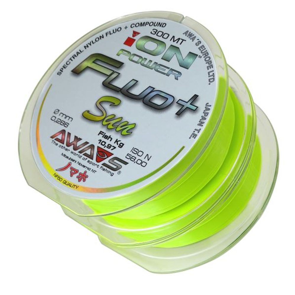E-shop Awa-S Vlasec Ion Power Fluo+ Sun 2x300 m - 0.234mm,Awa-S Vlasec Ion Power Fluo+ Sun 2x300 m - 0.234mm