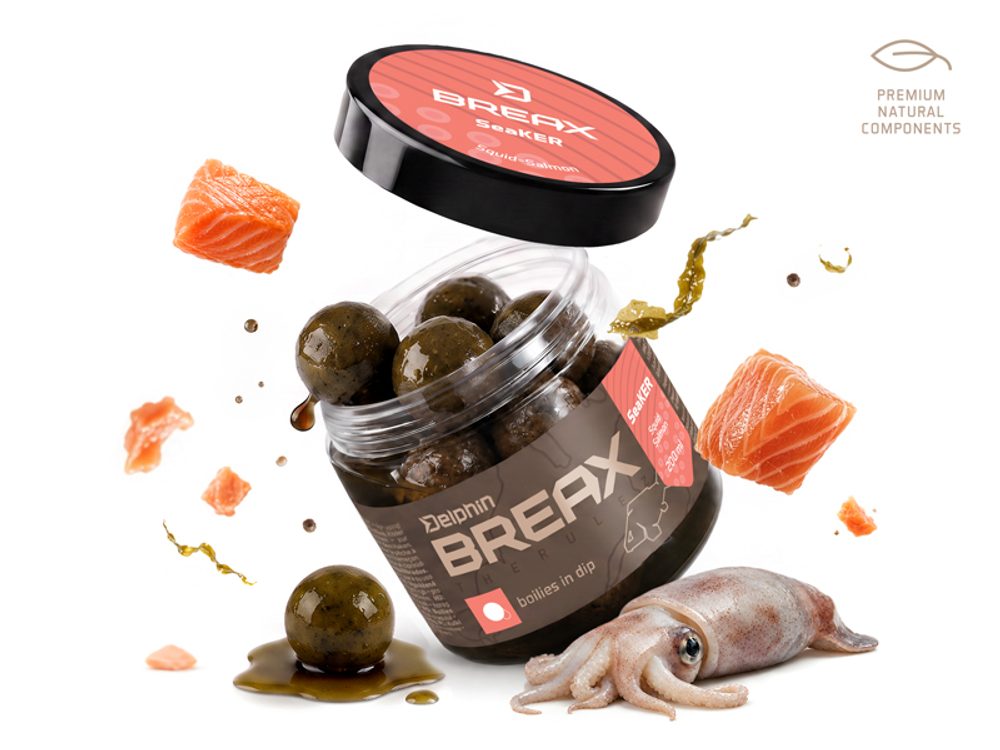Delphin Boilies v dipu BreaX/SeaKER Oliheň-Losos 200ml,Delphin Boilies v dipu BreaX/SeaKER Oliheň-Lo...