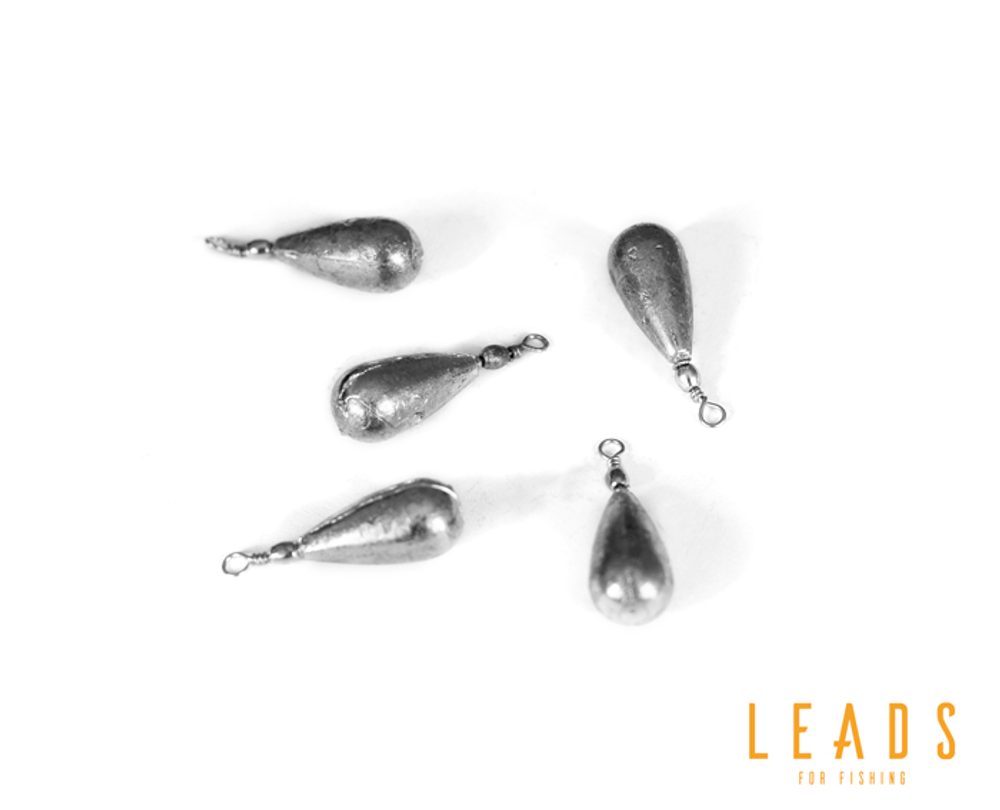 Delphin Olovo Hruška s obratlíkem Leads 5ks - 11g