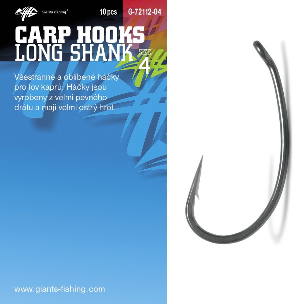 E-shop Giants Fishing Háček s očkem Long Shank 10ks,Giants Fishing Háček s očkem Long Shank 10ks