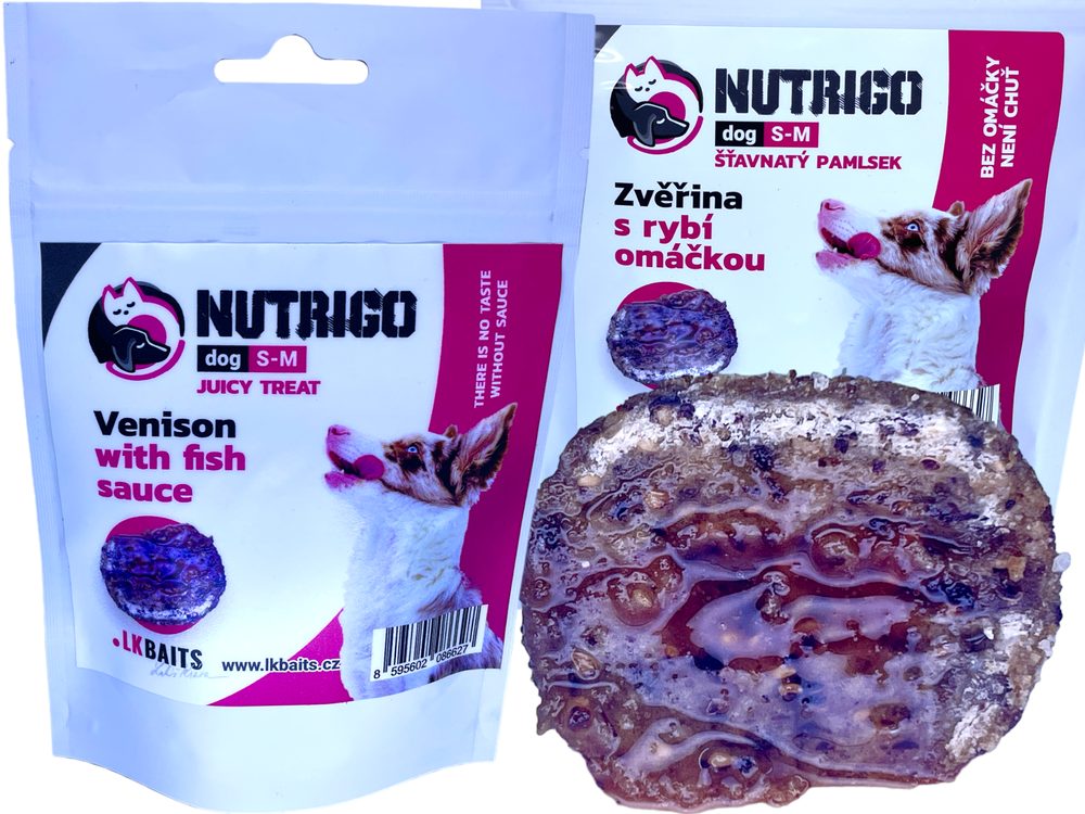 LK Baits Pet Pamlsek Nutrigo Dog Zvěřina s rybí omáčkou,LK Baits Pet Pamlsek Nutrigo Dog Zvěřina s rybí omáčkou