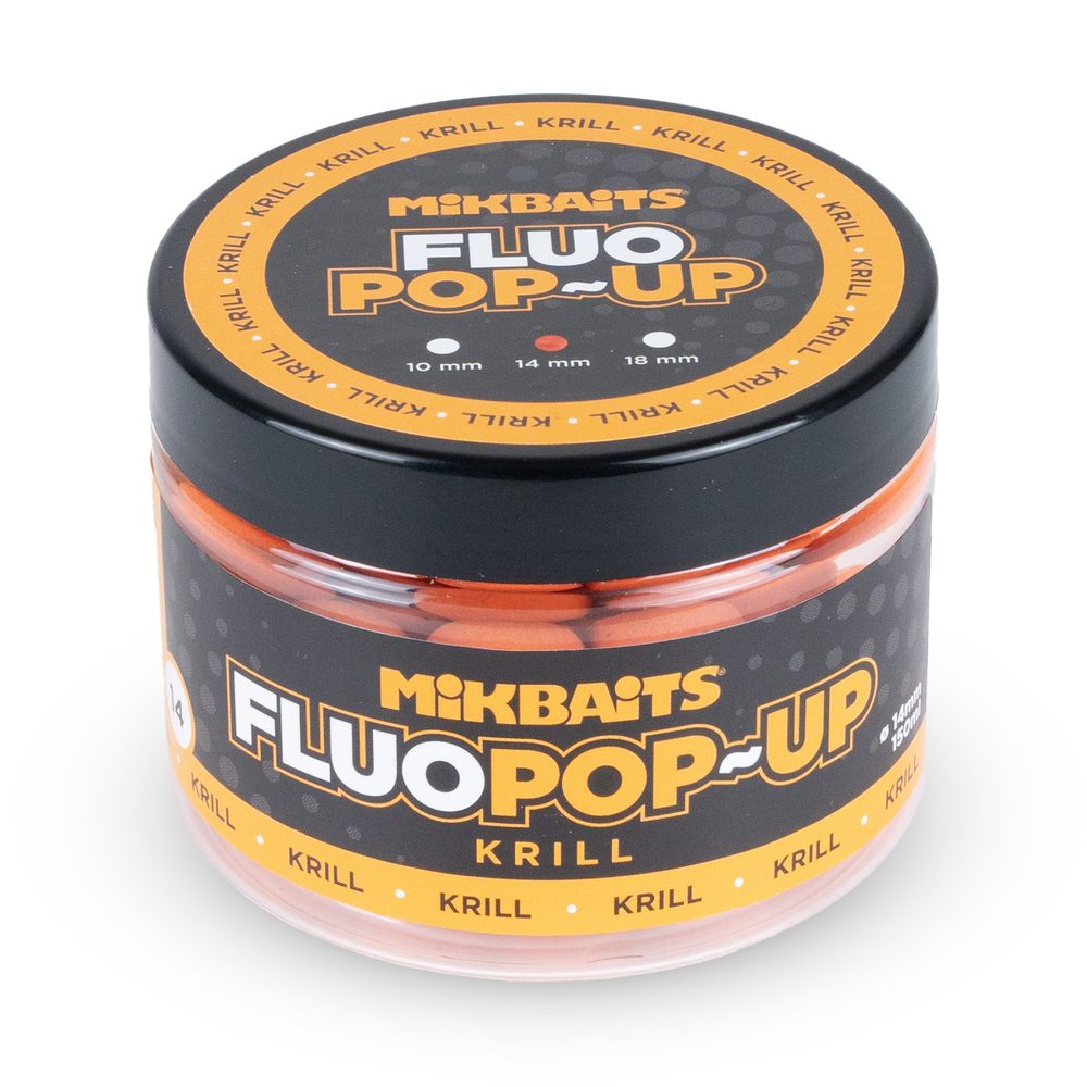 E-shop Mikbaits Plovoucí fluo boilie 14mm 150ml - Krill,Mikbaits Plovoucí fluo boilie 14mm 150ml - Krill