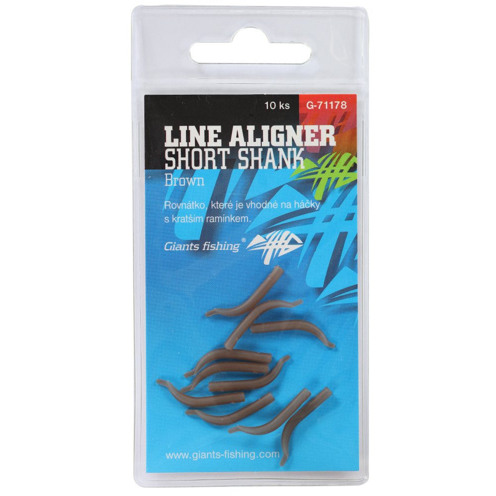 Fotografie Giants Fishing Rovnátka na háček Line Aligner Short Shank Large Brown (Hook 2-6) 10ks