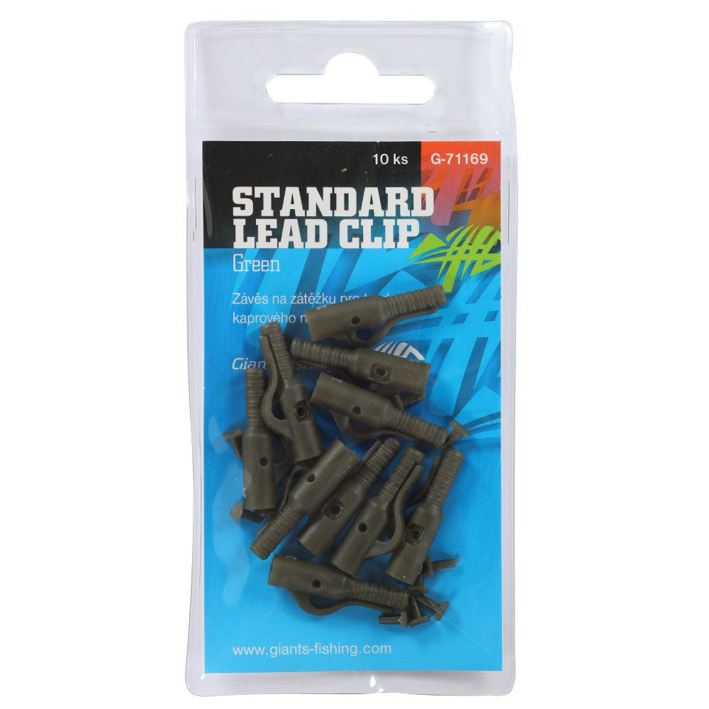 Fotografie Giants Fishing Závěs na boční olovo Standard Lead Clip Green 10ks