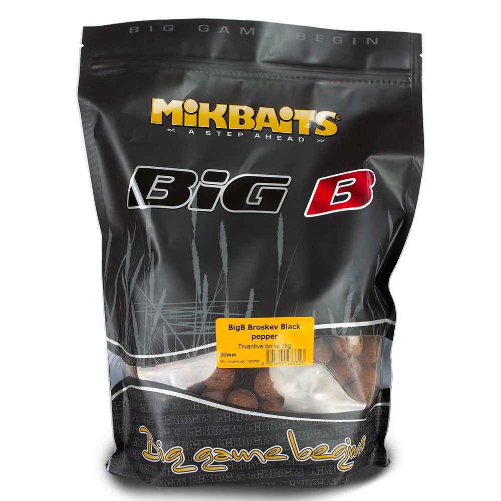 E-shop Mikbaits Boilie Big - BigB Broskev Black pepper 20mm 1kg,Mikbaits Boilie Big - BigB Broskev Black pepper 20mm 1kg