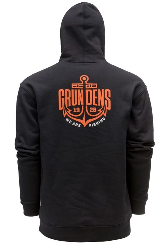 Grundéns Rybářská Mikina Displacement DWR Hoodie Logo Anchor Black - L