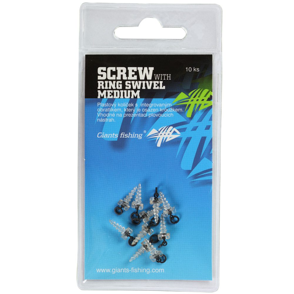 E-shop Giants Fishing Kolíček s obratlíkem a kroužkem Screw with Ring Swivel Medium 10ks,Giants Fishing Kolíček s obratlíkem a kroužkem Screw with Ring Swive