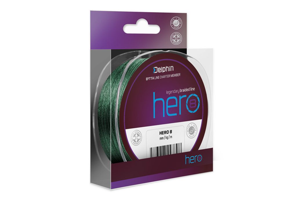 E-shop Delphin Šňůra Hero 8 zelená - 0,30mm 21,40kg 300m,Delphin Šňůra Hero 8 zelená - 0,30mm 21,40kg 300m