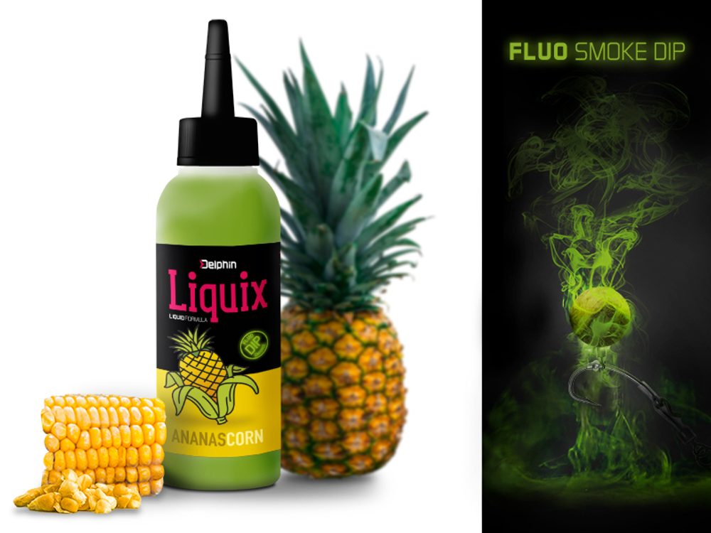 Delphin Fluo dip D SNAX LiquiX 100ml - Kukuřice - Ananas