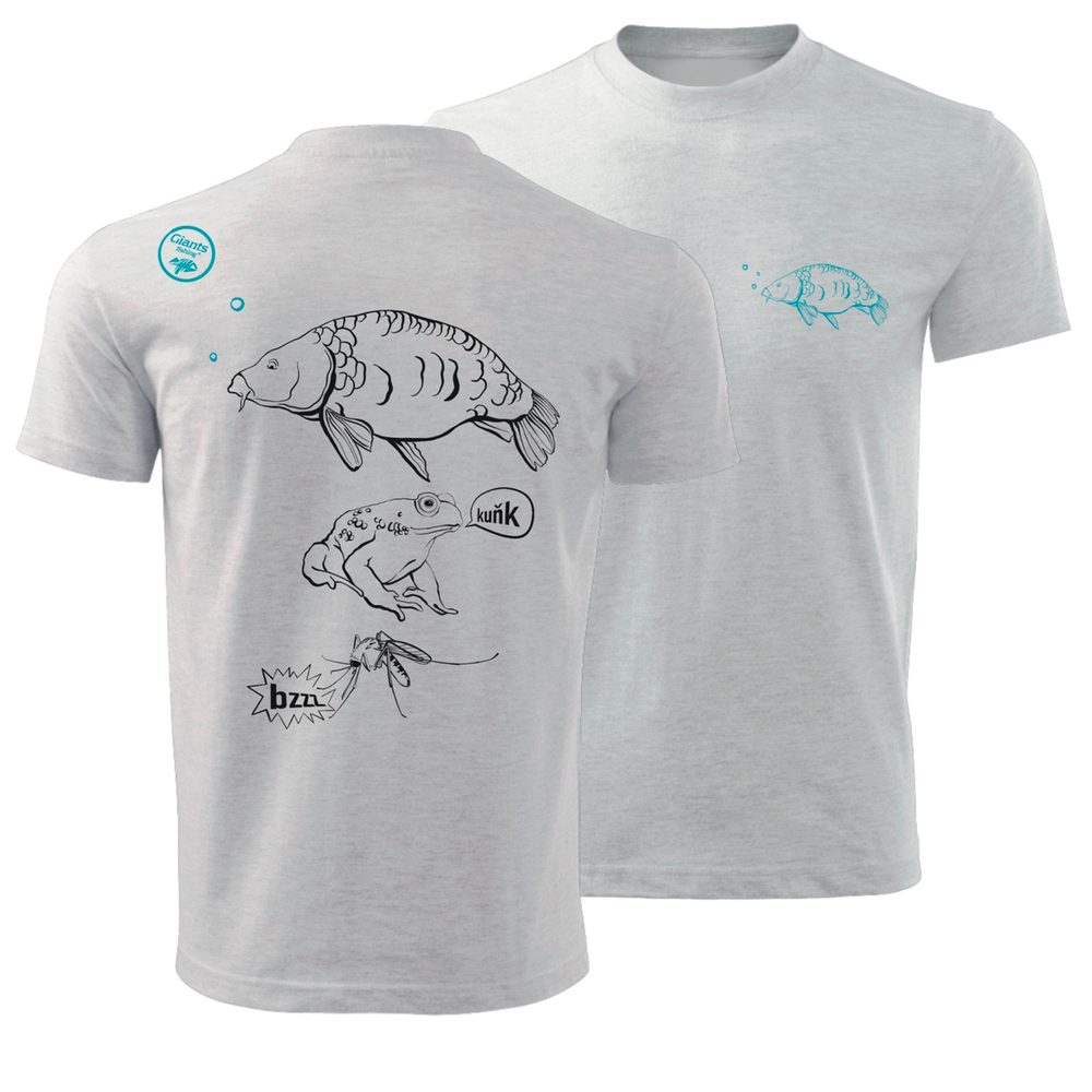 E-shop Giants fishing Tričko dětské šedé Kapřík - vel. 5-6 Let,Giants fishing Tričko dětské šedé Kapřík - vel. 5-6 Let