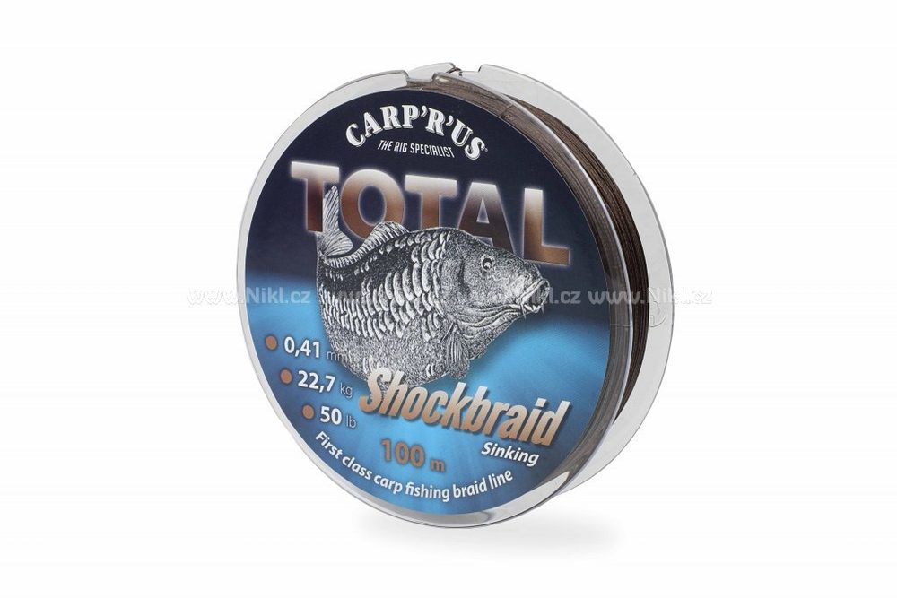 Carp ´R´ Us Šňůra Total Shock Braid 100m - 0,30mm / 13,61kg / 30lb