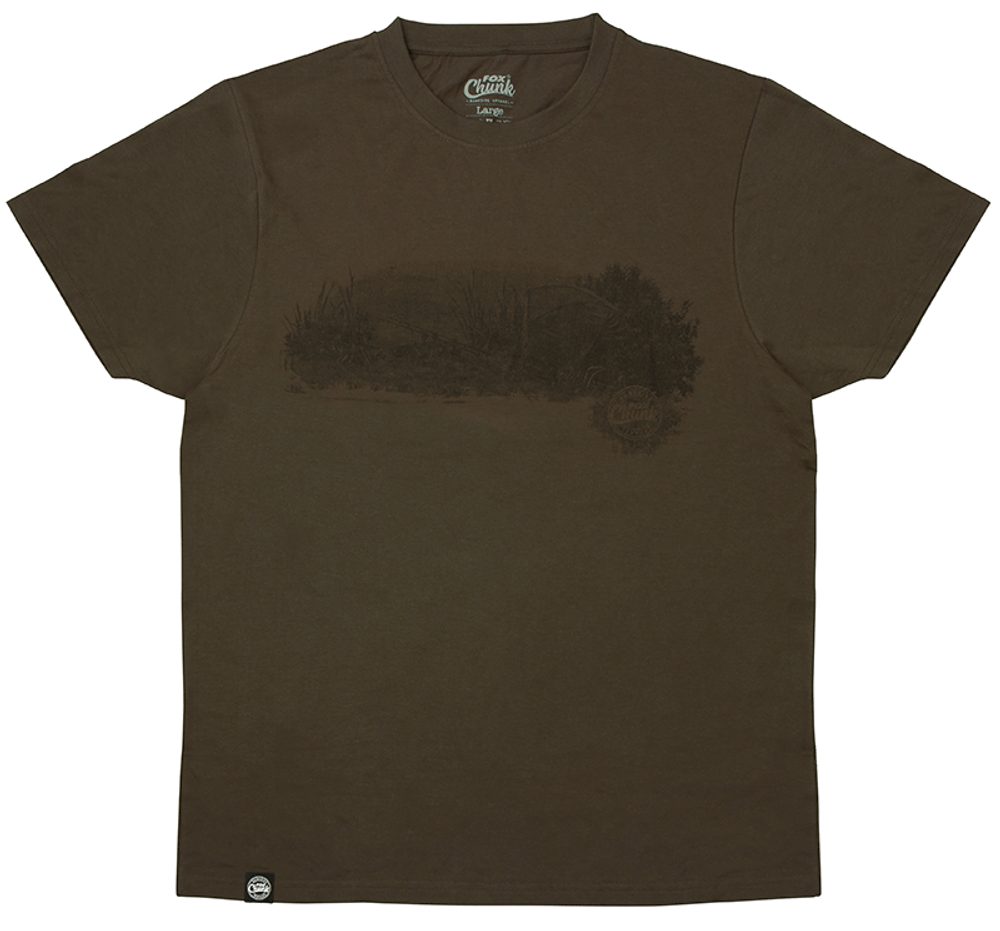 Fox Triko Chunk Dark Khaki Scenic T-shirt - S