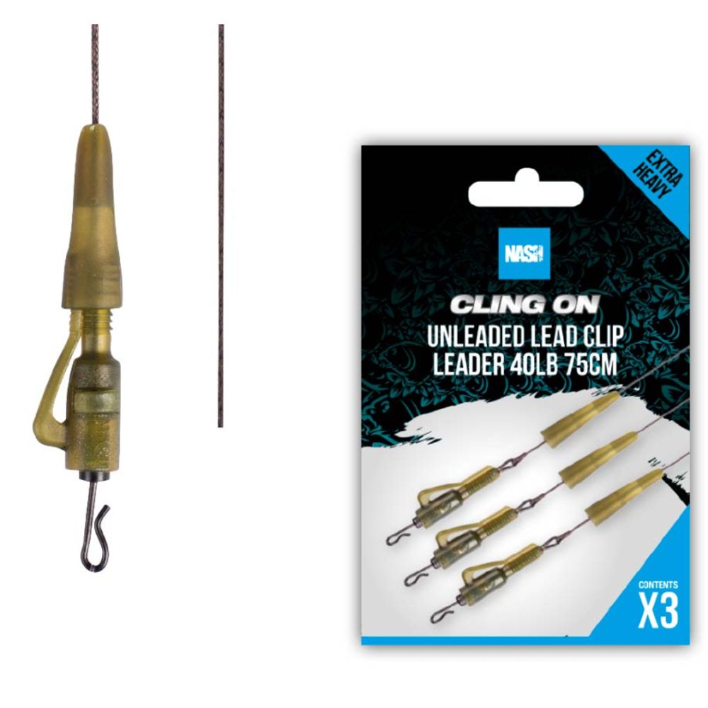 E-shop Nash Montáž Cling On Unleaded Lead Clip Leader 40lb 75cm 3ks,Nash Montáž Cling On Unleaded Lead Clip Leader 40lb 75cm 3ks