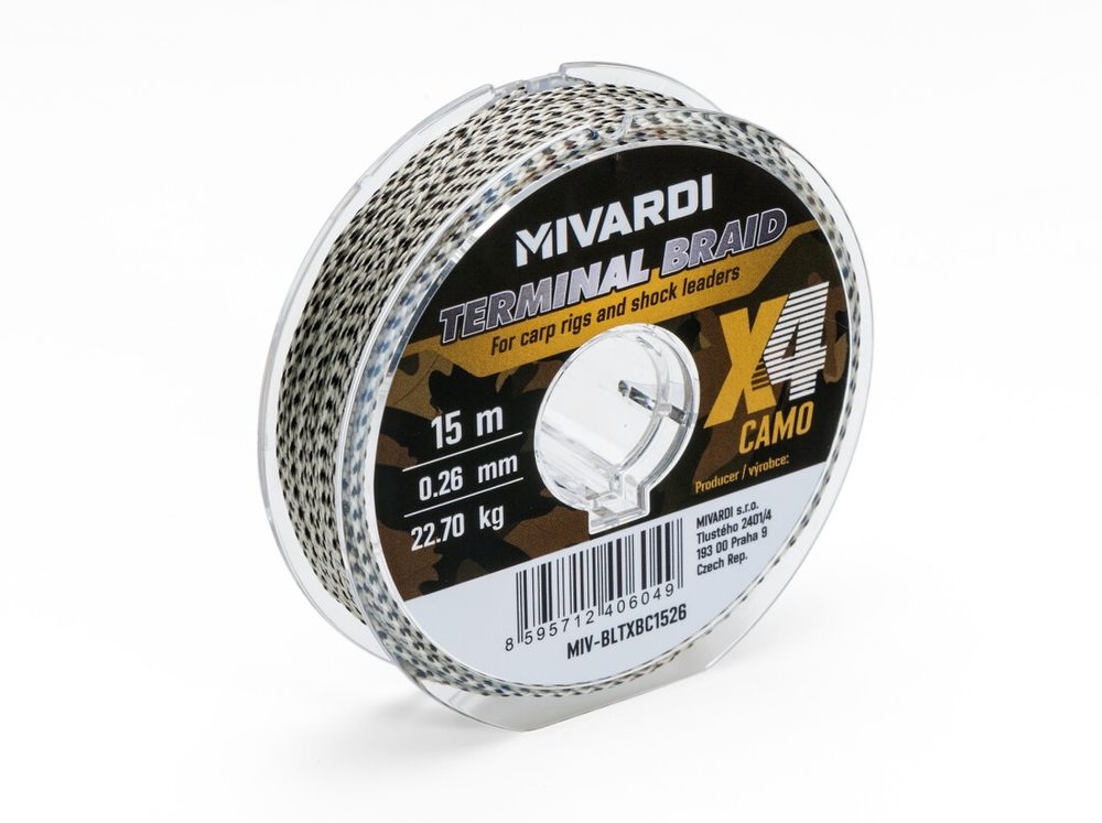 Mivardi Šňůra Terminal X4 braid camo 15m - 0,22mm,Mivardi Šňůra Terminal X4 braid camo 15m - 0,22mm