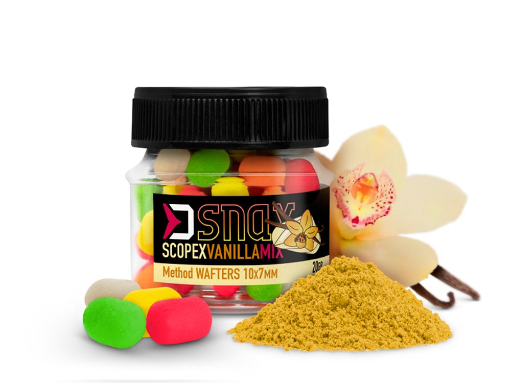 E-shop Delphin Nástraha Dumbells Mix D Snax Waft 10x7mm 20g - Scopex - Vanilka,Delphin Nástraha Dumbells Mix D Snax Waft 10x7mm 20g - Scopex - Vanilka