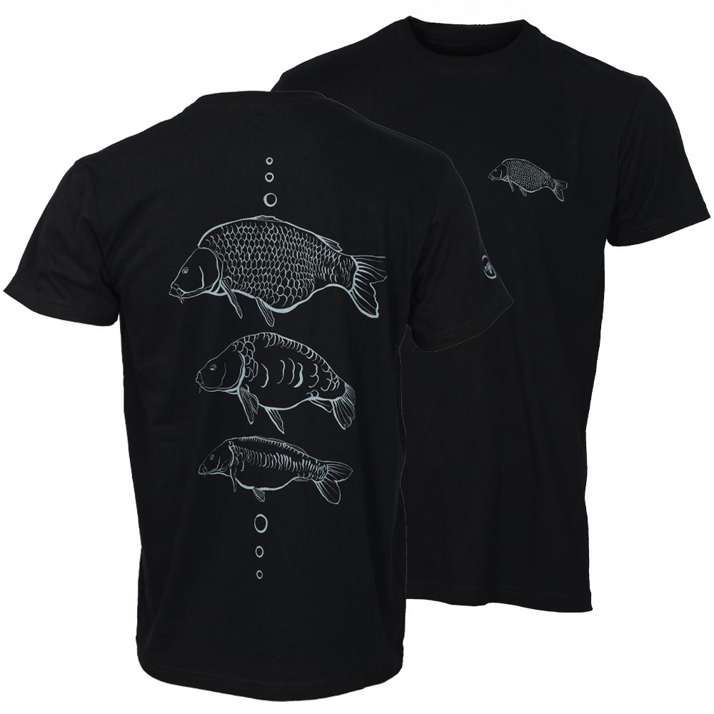 E-shop Giants fishing Tričko pánské černé Tři kapři - vel. XL,Giants fishing Tričko pánské černé Tři kapři - vel. XL