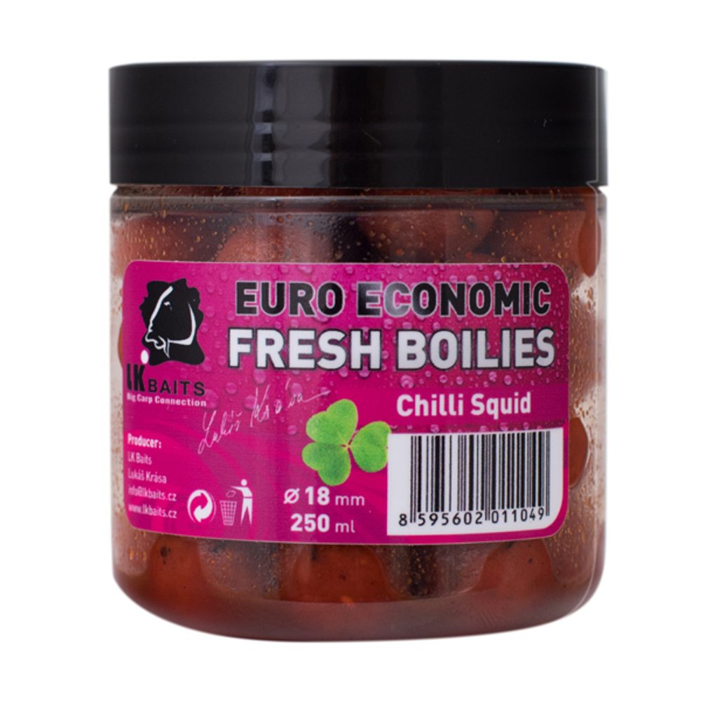 Fotografie LK Baits Fresh Boilies Euro Economic 18mm 250ml - Chilli Squid