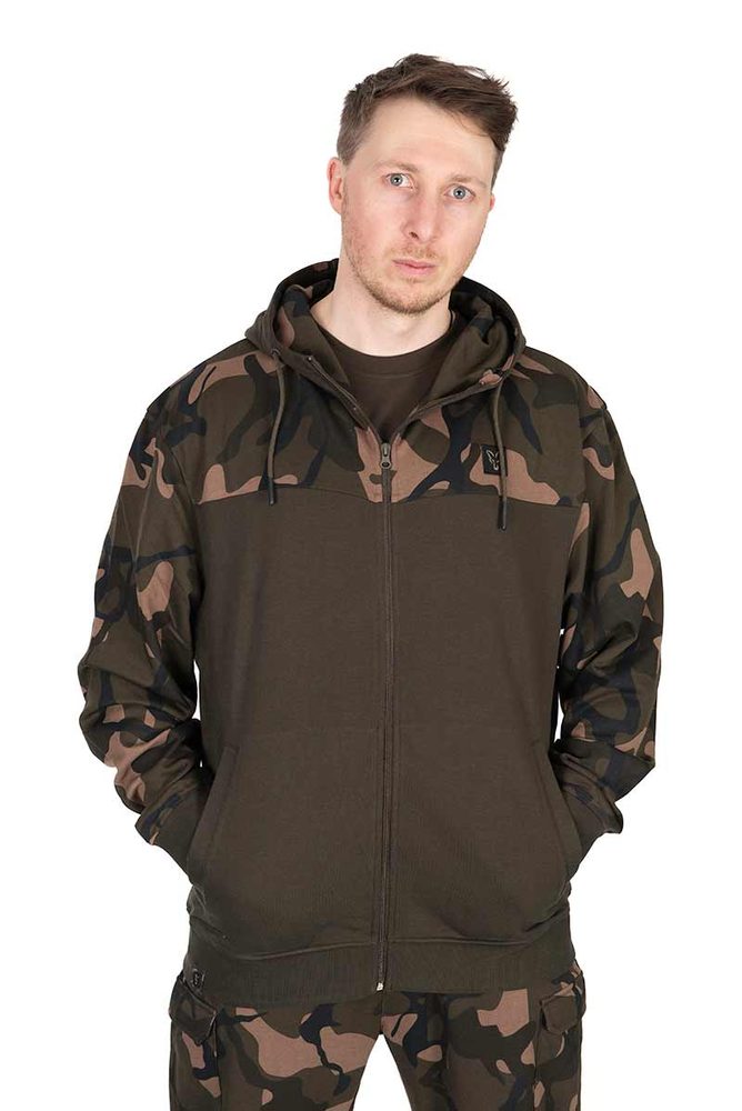 E-shop Fox Rybářská Mikina LW Khaki / Camo Split Zip Hoody,Fox Rybářská Mikina LW Khaki / Camo Split Zip Hoody